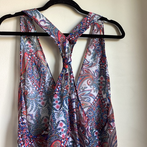 Luli Fama Rebeldia -T Back Romper Womens Size Large Paisley Mixed Print  Beach - Picture 7 of 16